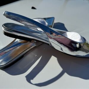 Silver Slingback Shoes